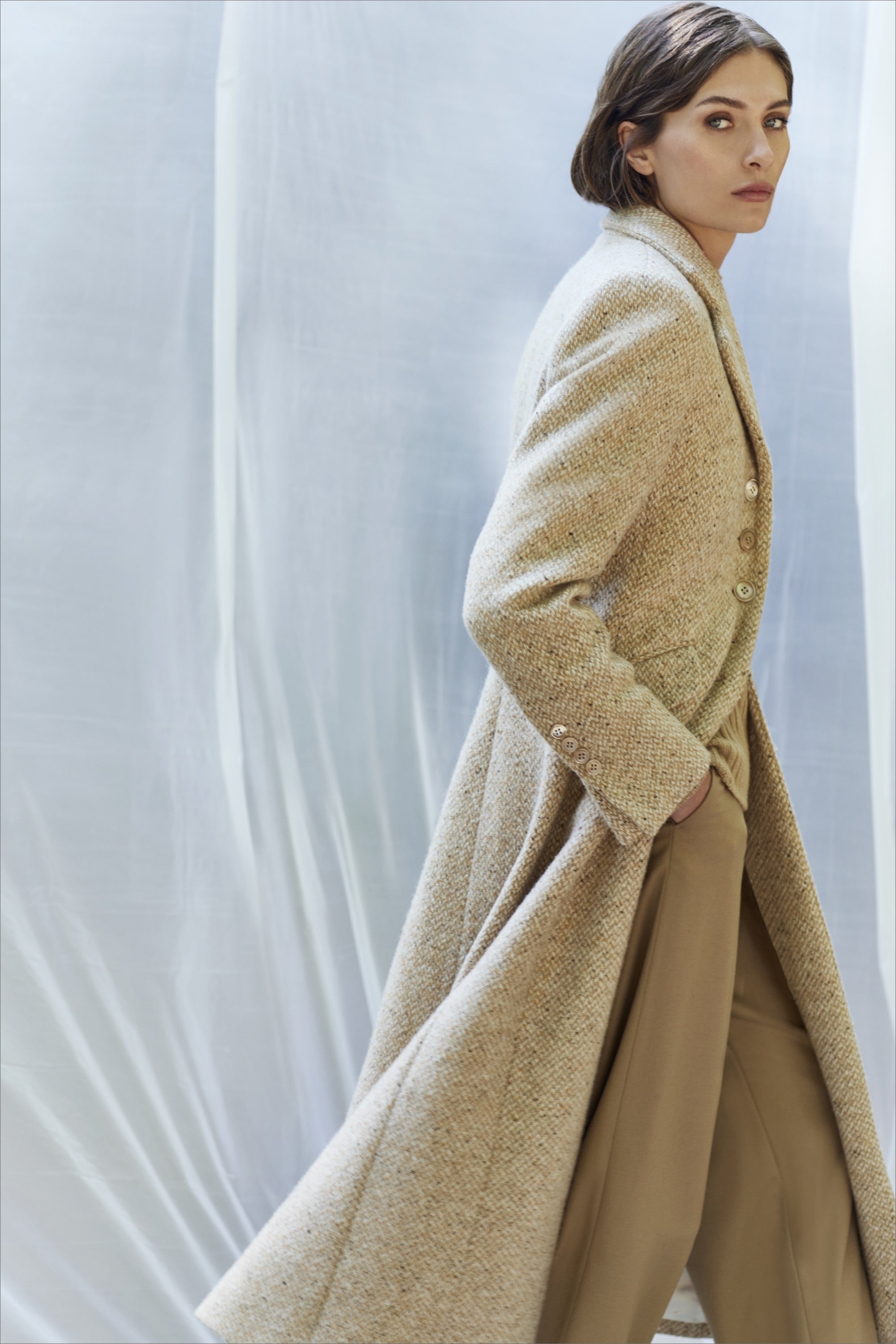 TWEED WOOL COAT CHARLOTTE BIS, SCAPA OFFICIAL