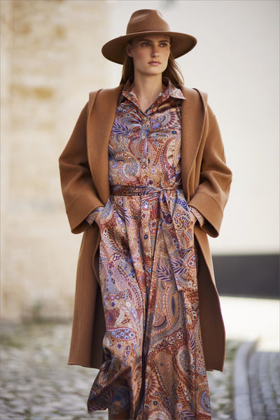 ITALIAN SILK PAISLEY PRINT  DRESS CHANELLE