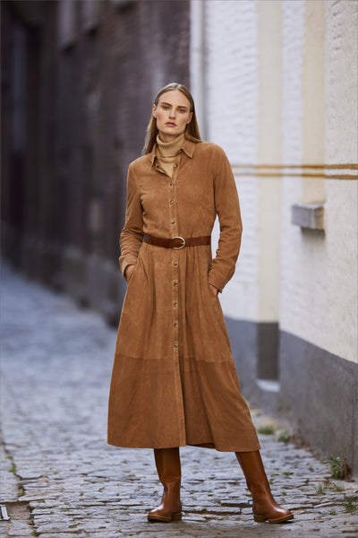 SUEDE MAXI DRESS ALEXA