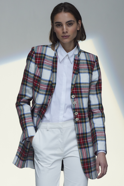 LINEN ROYAL TARTAN JACKET HALIFAX