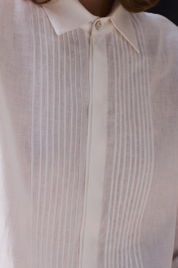 FINE LINEN PLEATED SHIRT FLORENCE