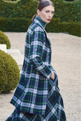 WOOL TRADITIONAL TARTAN SINGLE-BREASTED JACKET MANUELA