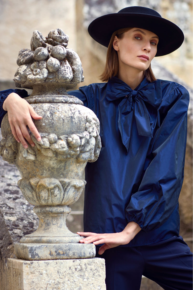 TAFFETA BOW-DETAIL SHIRT CIMONA