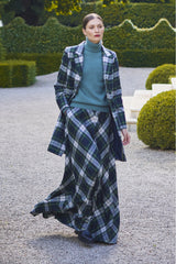 WOOL TRADITIONAL TARTAN MAXI-STYLE SKIRT CESAR