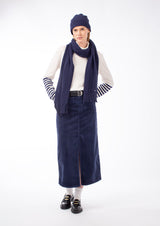 DENIM FRONT SPLIT SKIRT MERYN