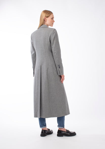 ITALIAN FLANNEL WOOL SINGLE BREASTED COAT CHARLOTTE