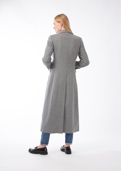 ITALIAN FLANNEL WOOL SINGLE BREASTED COAT CHARLOTTE