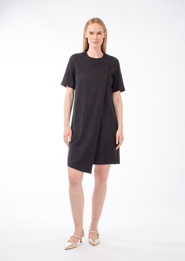 VIRGIN WOOL ASYMMETRICAL DRESS PIXY