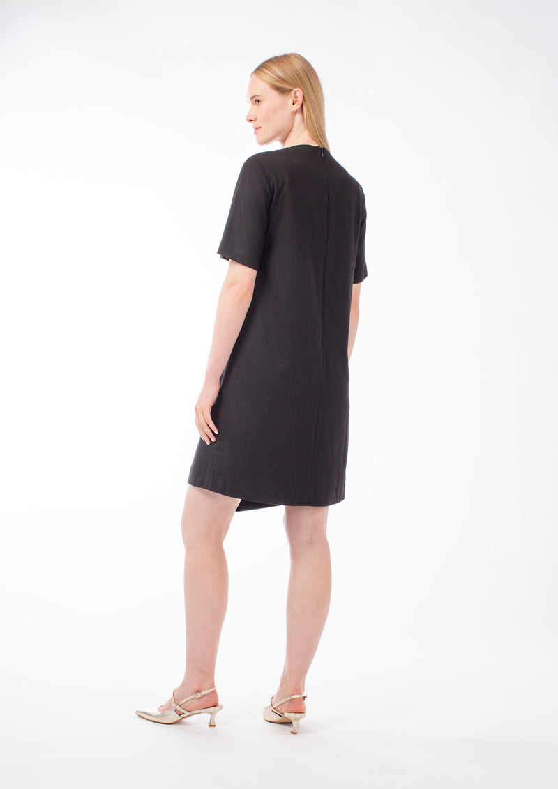 VIRGIN WOOL ASYMMETRICAL DRESS PIXY