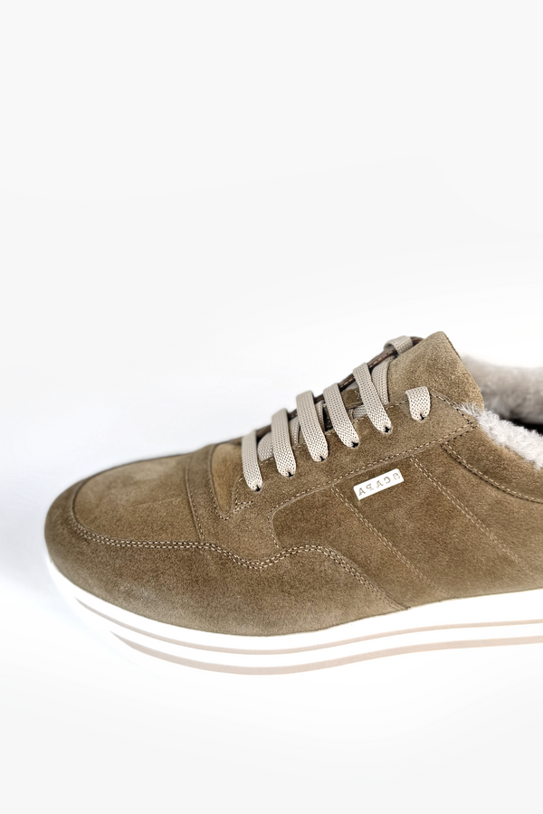 Suede sneakers taupe