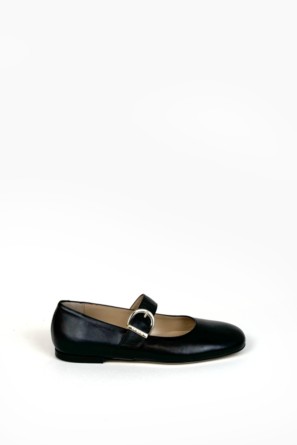 Smooth leather ballerinas