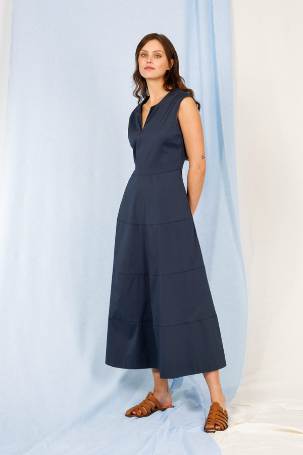 MAXI DRESS DEXTER  WITH CAP SLEEVES