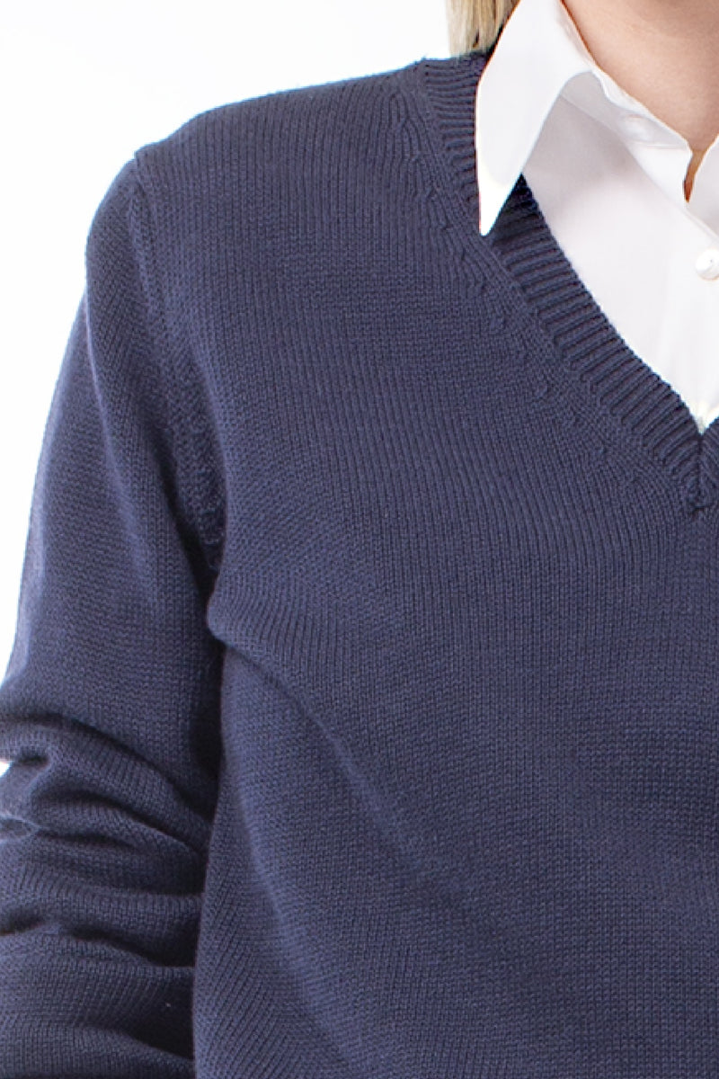 COTTON MIXED CASHMERE PULL BLUSH