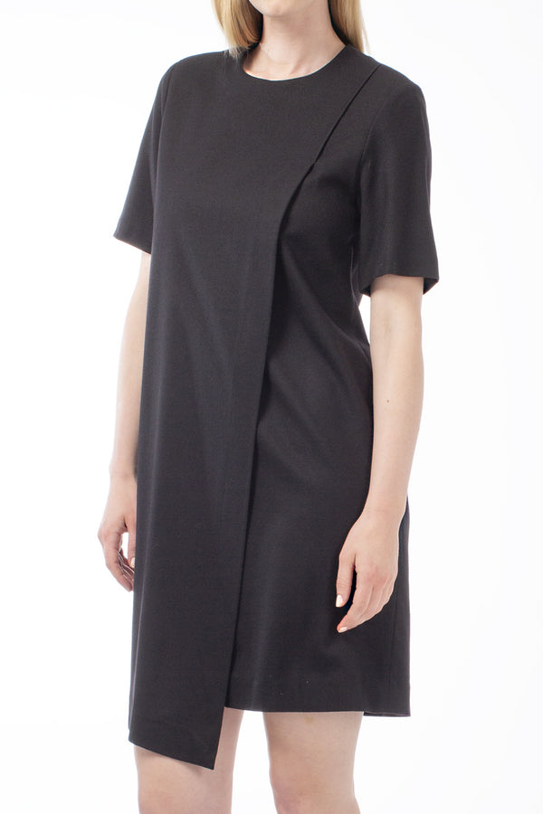 VIRGIN WOOL ASYMMETRICAL DRESS PIXY