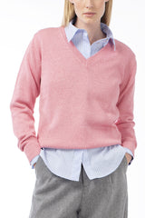 COTTON MIXED CASHMERE PULL BLUSH