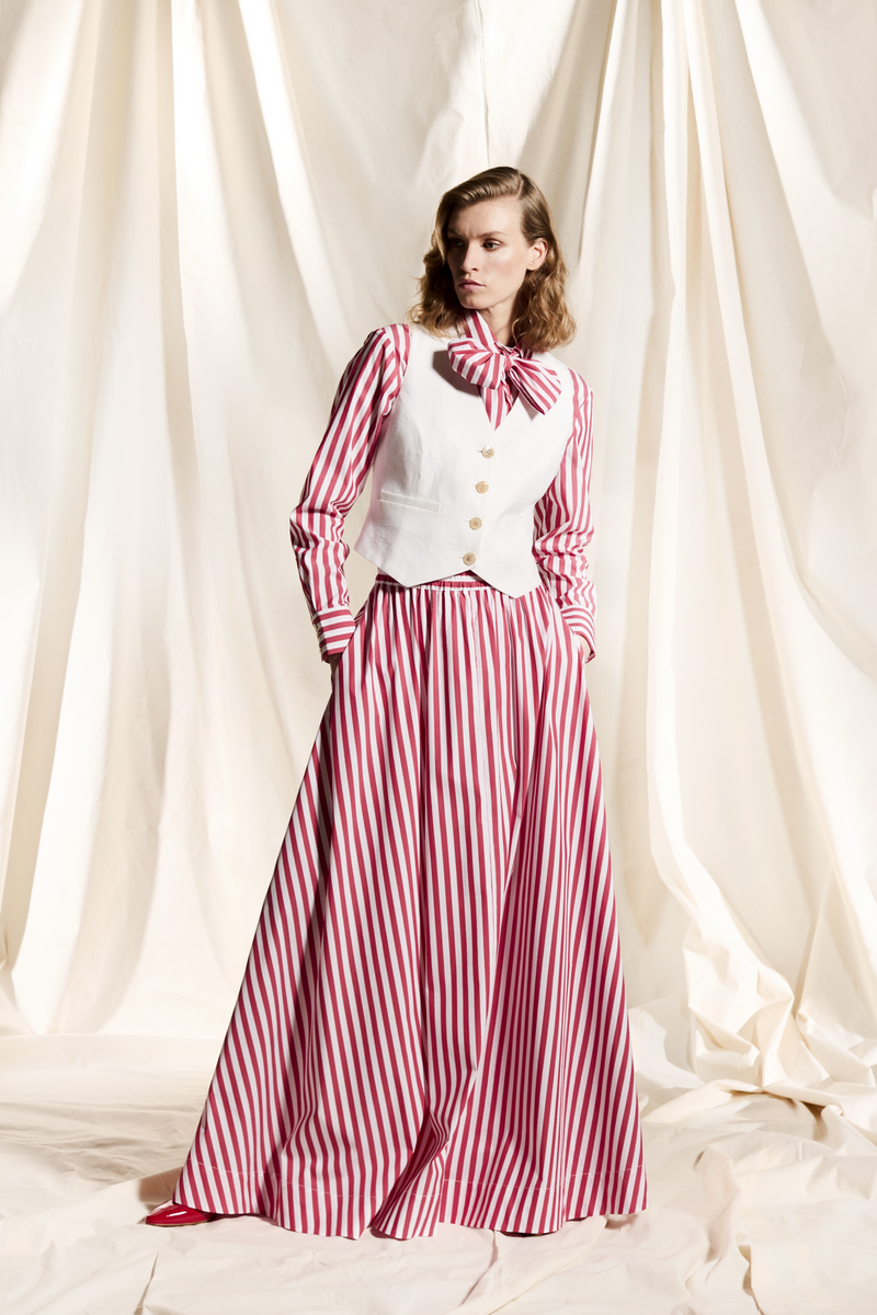 COTTON POPLIN STRIPED SKIRT ODINA