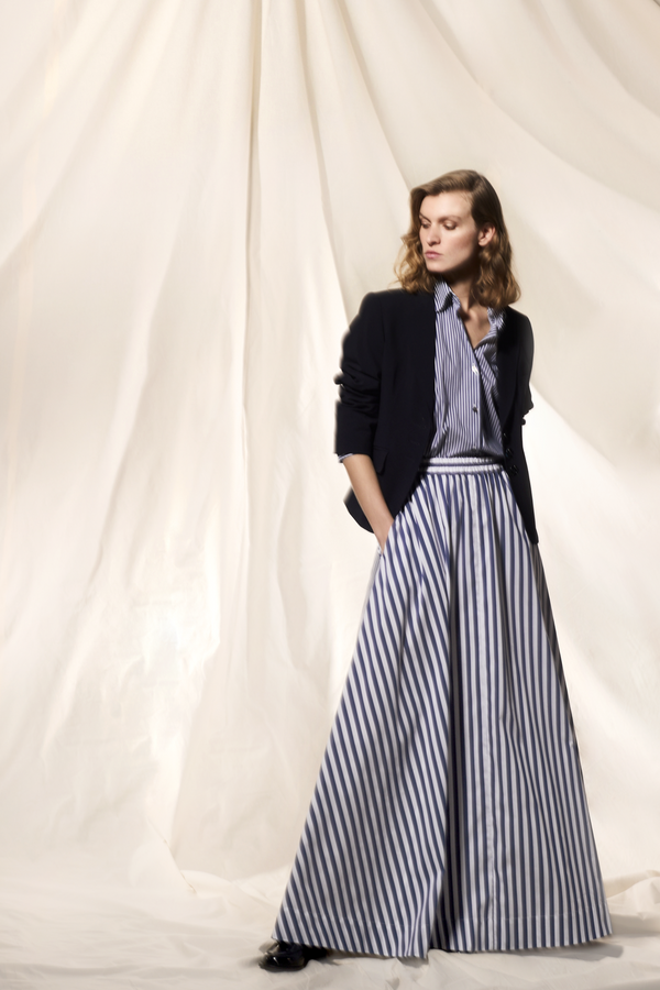 COTTON POPLIN STRIPED SKIRT ODINA