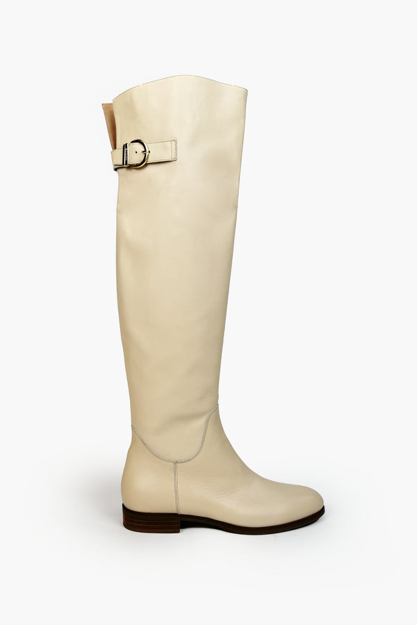 Leather knee-length boots