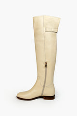 Leather knee-length boots