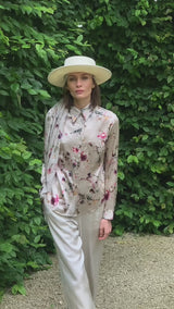 ITALIAN SILK FLORAL PRINT SHIRT NATALIE