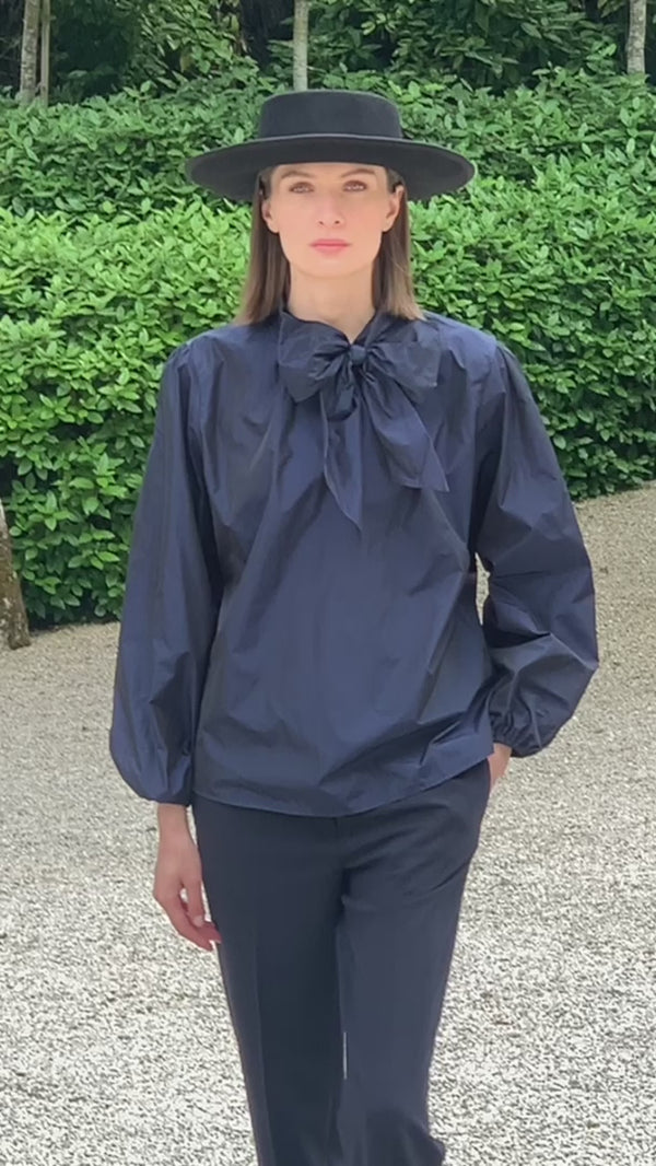 TAFFETA BOW-DETAIL SHIRT CIMONA