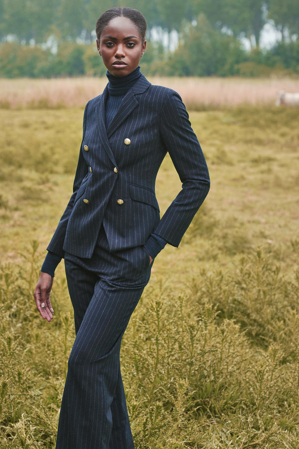 VIRGIN WOOL PINSTRIPE JACKET LUNDI BIS - JACKETS - SCAPA FASHION - SCAPA OFFICIAL