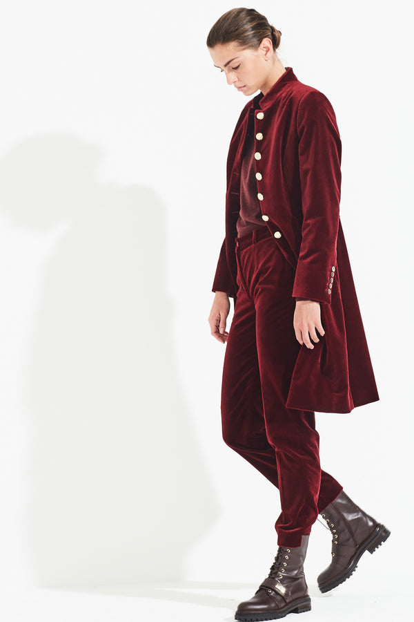 COTTON VELVET TROUSER CHILTON - TROUSERS - SCAPA FASHION - SCAPA OFFICIAL